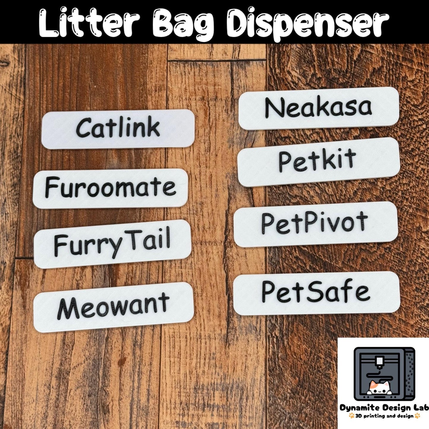 Litter Waste Bag Dispenser / Holder – Compatible with Popular Automatic Litter Boxes